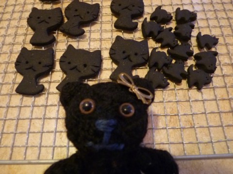 黒猫竹炭クッキー♪