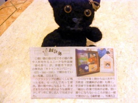 『猫毛祭りin京都2017』の取材記事が毎日新聞に載りました♪