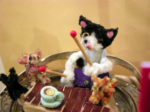 むぎ（猫）ちゃん上手な木琴ライブのモール人形